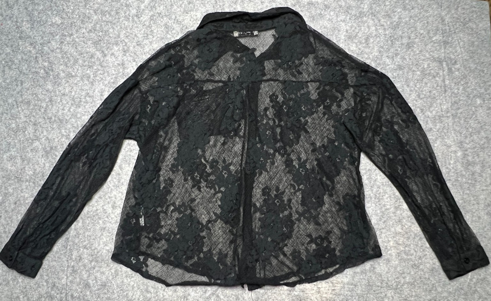 MIU MIU Black Lace Top Long Sleeve S/M
